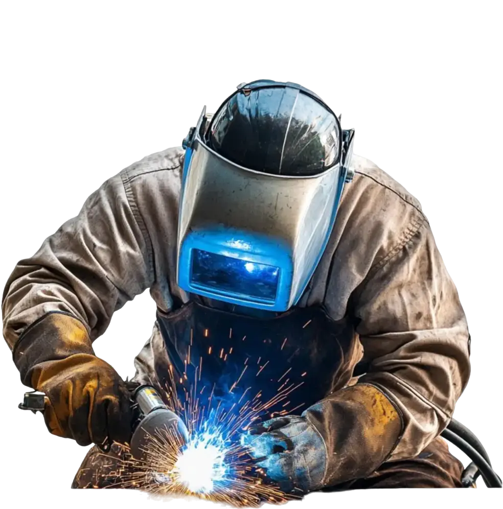 Soldador enfocado accion chispa intensa trabajo duro equipo proteccion fabricacion metal (1)